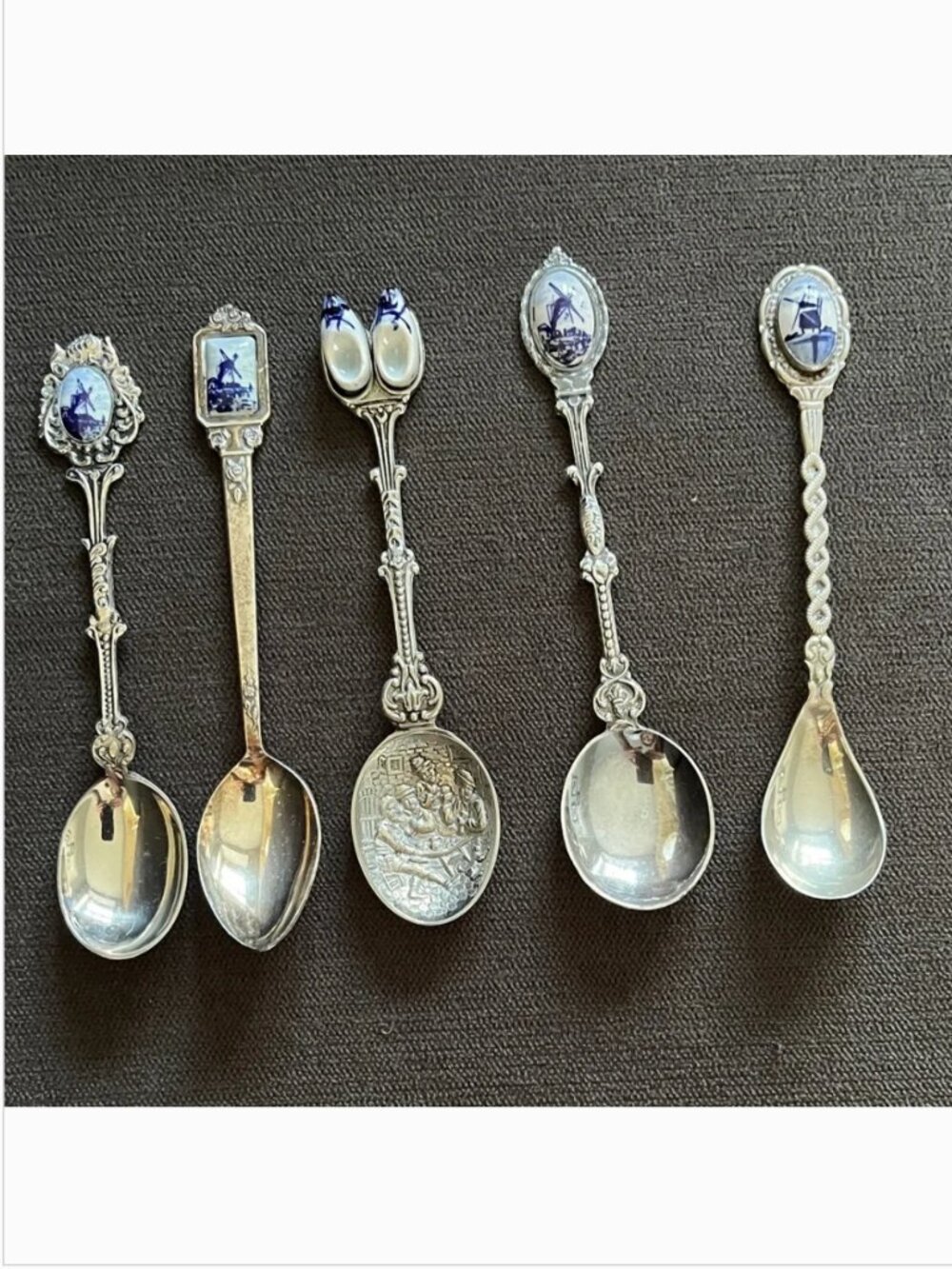 Vintage Dutch Spoons - Windmills / Dutch Shoes - Set of 5